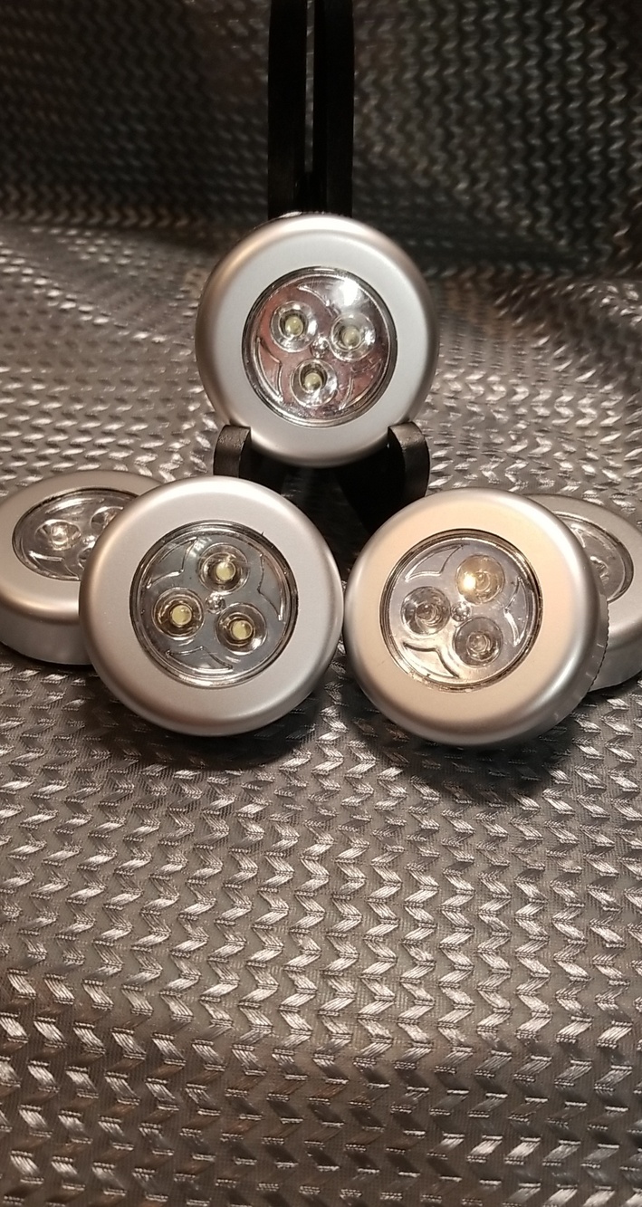 Set of Portable Round LED Puck Lights - You Get 5